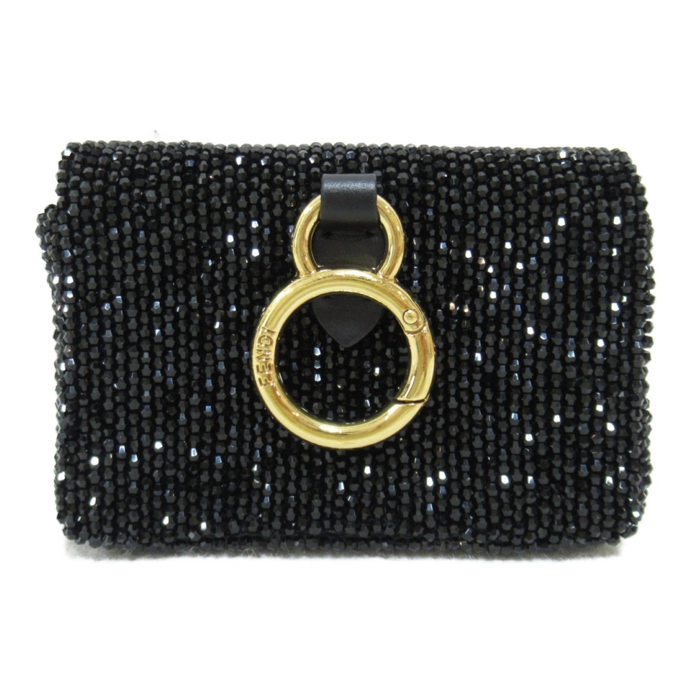 Fendi Mini Sequins Shoulder Pouch Black